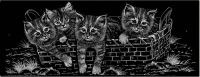 Гравюра Сделай сам панорама (Котята в корзинке) серебро