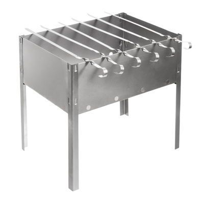 BOYSCOUT 61235 Мангал BOYSCOUT 350х250х350 мм, сборный + 6 шампуров (нерж.), в термопленке