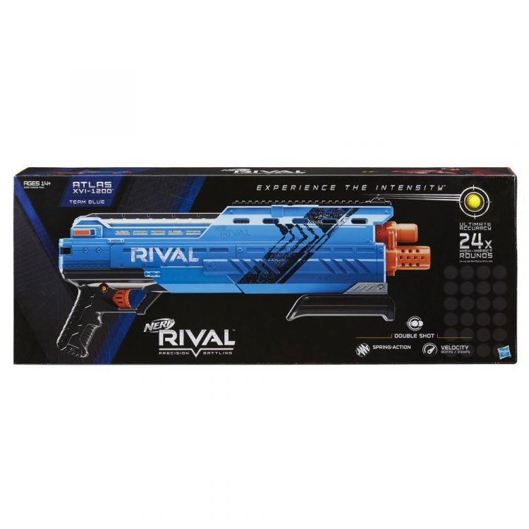 Hasbro B3855 Nerf Бластер Нёрф Райвл "Атлас" XVI-1200 с шариками, команда синих