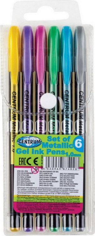 Centrum 87402 Набор гелевых ручек Metallic, 6 шт.