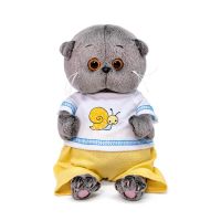 BUDI BASA BB-081 Мягкая игрушка BUDI BASA Кот Басик BABY в футболке с улиткой 20 см