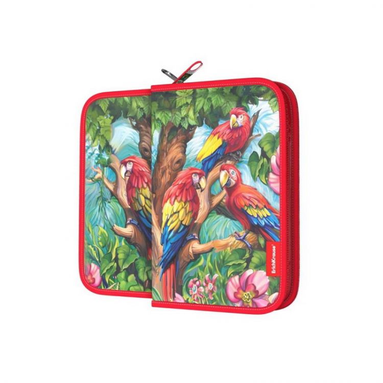 ErichKrause 46870ЕК Пенал-книжка ErichKrause 135x205x30мм Parrot без наполнения
