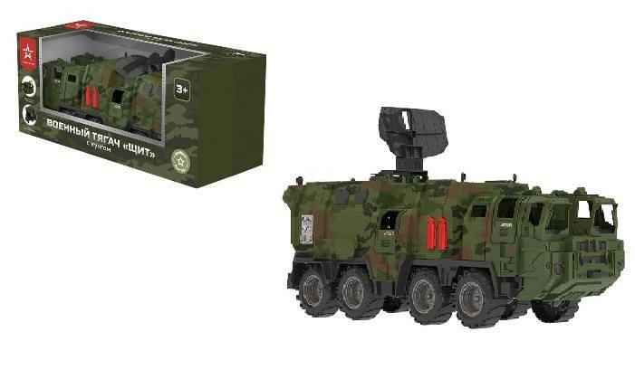 НОРДПЛАСТ Н-257/2 Машинка НОРДПЛАСТ Тягач военный Щит с кунгом (камуфляж)