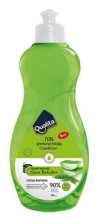 QUALITA 12269-КК Средство для мытья посуды QUALITA GREEN TEA &amp; ALOE 500мл