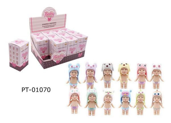 ABtoys (АБтойс) PT-01070/1 Пупс-куколка (сюрприз) в коробочке, серия Baby boutique, с аксессуарами, 12 видов в ассортименте, 8 см