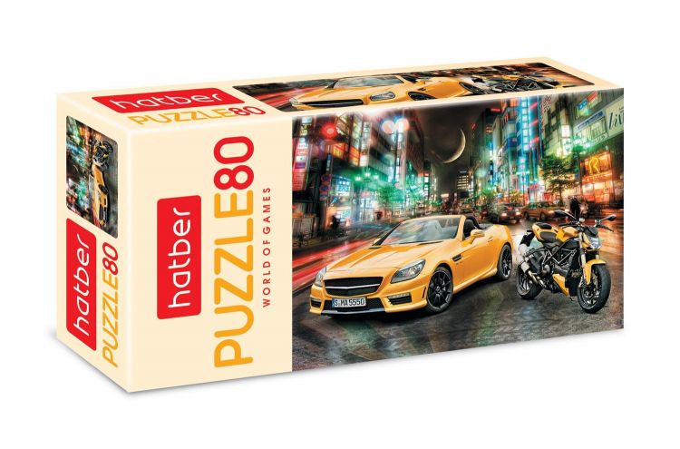 Hatber 80ПЗ5-11616 Пазл Hatber Городские гонки 80 элементов А5 формат 165х230мм