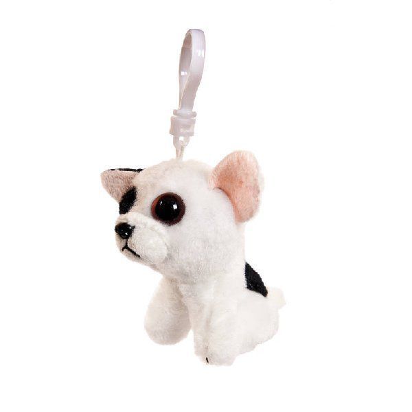 AB toys M0060 Брелок плюшевый Бульдог белый, 9 см