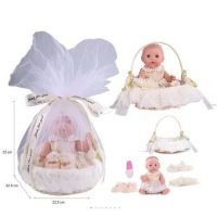 Junfa DH2206C Пупс в корзинке, с аксессуарами, пьет и писает, цвет золотистый