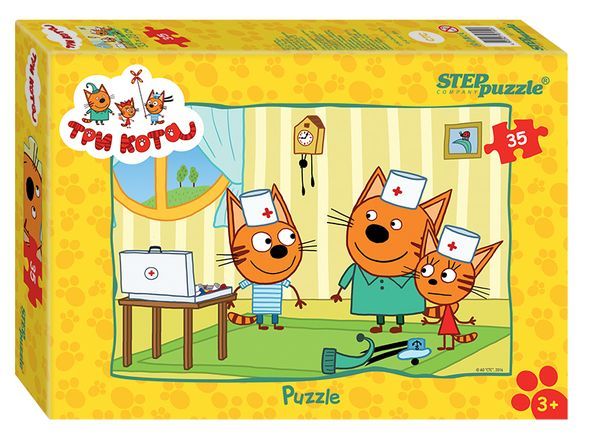 STEP 91150 Пазл 35 "Три кота" (АО "СТС")