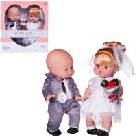 Junfa WJ-21833 Пупс-кукла Junfa Baby Ardana 2шт Жених в сером костюме и невеста в белом платье 32см