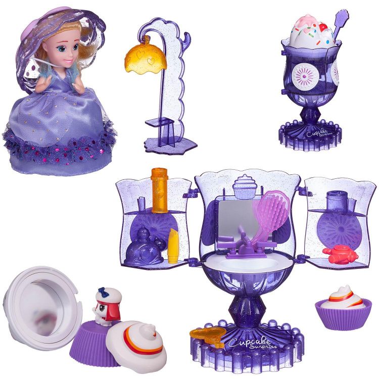 EMCO 1140/фиолетовый Игровой набор EMCO Cupcake Surprise "Мороженое - Туалетный столик" с куклой - капкейк и питомцем, фиолетовый