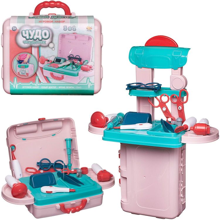 ABtoys (АБтойс) PT-01592 Игровой набор Abtoys Чудо-чемоданчик Юный доктор 3 в1