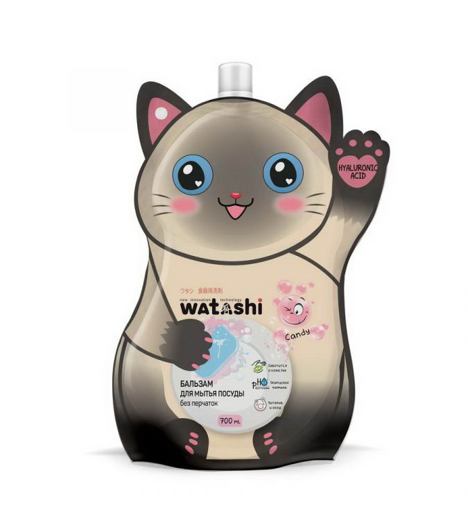 WATASHI 12258-КК Бальзам для мытья посуды WATASHI KOTE для мытья посуды без перчаток 700мл