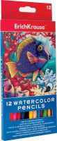 ErichKrause 32485 Карандаши акварельные с кисточкой, 12 цветов