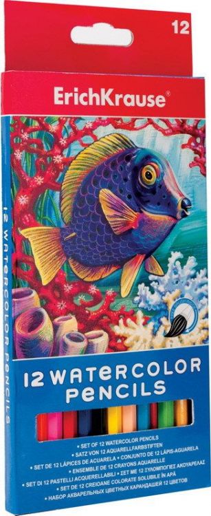 ErichKrause 32485 Карандаши акварельные с кисточкой, 12 цветов