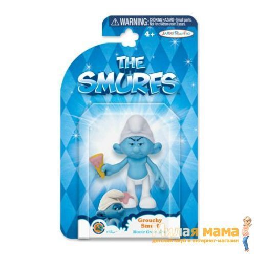Jakks 53943 Фигурка Смурфика на шарнирах с аксессуаром Ворчун, 7 см