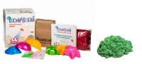 Песок космический Песочница+Формочки Зеленый 1 кг(коробка)