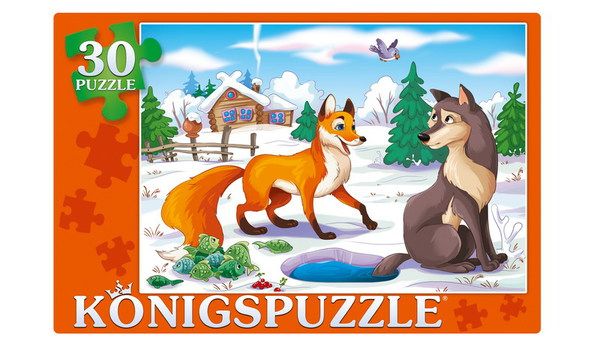 Konigspuzzle ПК30-9993 Пазл Лисичка-сестричка и Серый волк, 30 элементов