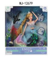 ABtoys (АБтойс) WJ-12679 Кукла ABtoys Emily Русалочка (топ и зеленый хвост), аксессуары, 30см