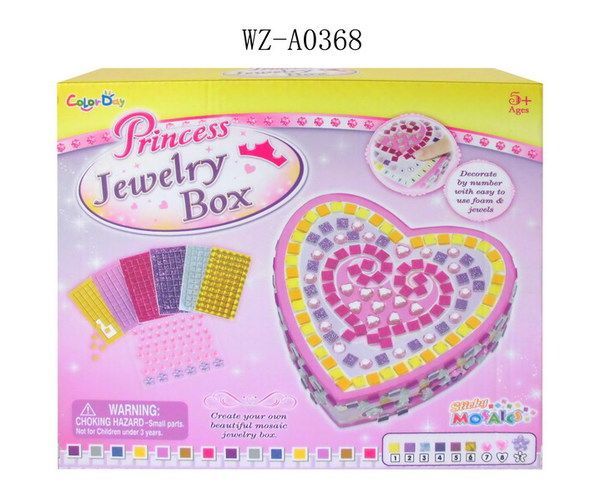Junfa toys 82301 Шкатулка Сердечко с мозаикой, 350 деталей