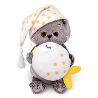 BUDI BASA BB-042 Мягкая игрушка Кот Басик BABY с подушкой-рыбкой, 20 см