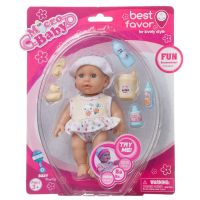 Junfa 2805B/девочка Игровой набор Junfa Пупс Micro Baby, в костюмчике, 15 см, девочка
