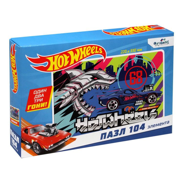 ORIGAMI 07072 Пазл ORIGAMI Hot Wheels На время 104 элемента