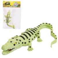 ABtoys (АБтойс) PT-01741 Фигурка Abtoys Юный натуралист Рептилии Крокодил (светло-зеленый с черными полосами и пятнами), термопластичная резина