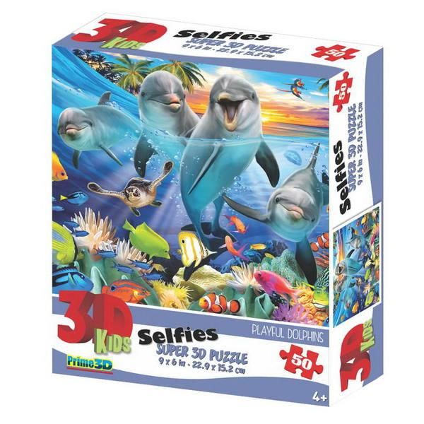 Prime 3D 30765-SBM Пазл 3D 50 Игривые дельфины
