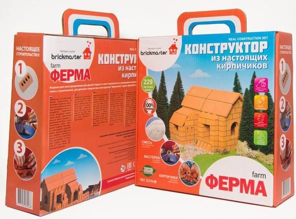 Конструктор "ФЕРМА" из настоящих кирпичиков (229 деталей) Конструктор "ФЕРМА" из настоящих кирпичиков (229 деталей)