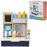 ABtoys (АБтойс) PT-01559 Игровой центр ABtoys Помогаю Маме Доброе утро: раковина на батарейках, зеркало, игровые предметы, синий