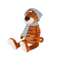 Maxitoys MT-MRT022103-20 Мягкая Игрушка Maxitoys Luxury, Тигр Гоша в Вязаном Шарфе и Шапке, 20 см СИМВОЛ ГОДА 2022