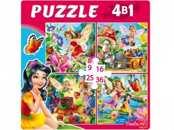 Рыжий кот П-6769 Пазлы 4 в 1. МАЛЕНЬКИЕ ФЕИ (9,16, 25, 36 эл.)