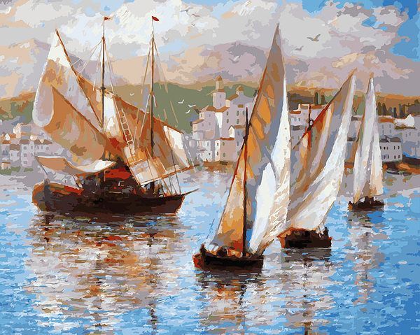Раскраски по номерам. Картина Морская прогулка по Италии, 40*50 см