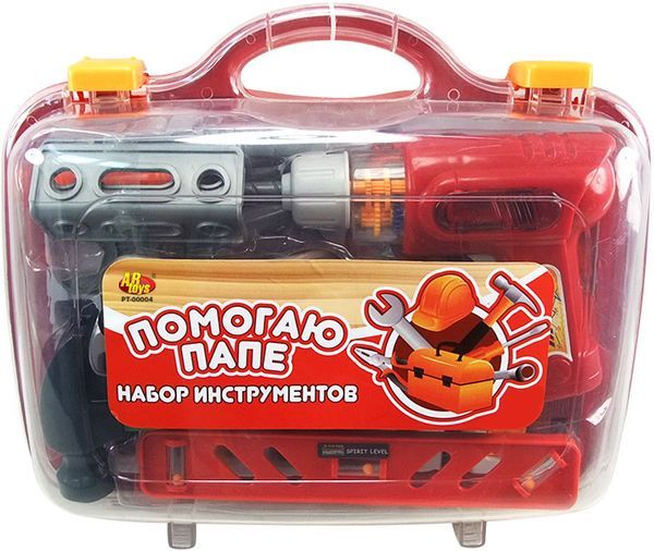 ABtoys PT-00269 Набор инструментов в чемодане "Помогаю Папе", 26 предметов