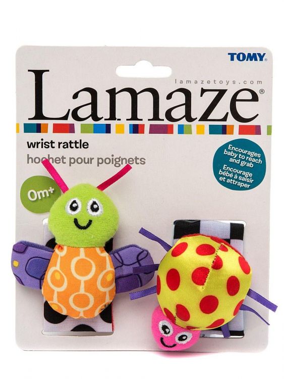 TOMY Lamaze 27092 Томи Ламаз Игрушки-погремушки на ручку "Стильная пара браслетиков"