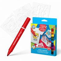 ArtBerry 34937EK-no Фломастеры Artberry для ткани 10 цветов+3 трафарета