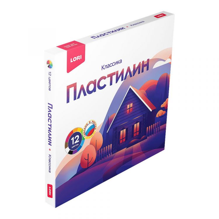 LORI Плк-004 Набор для творчества LORI Пластилин Классика 12 цветов по 20 гр без европодвеса