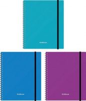ErichKrause 43542EK Тетрадь общая с пластиковой обложкой на спирали ErichKrause® Glance Vivid, А5+, 80 листов, клетка, на резинке