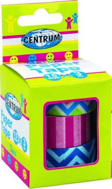CENTRUM 86937 Скотч декоративный  15мм*3 метра,  3 шт., ассорти дизайн