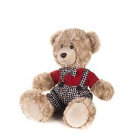 Maxitoys MT-GU092018-5-20 Luxury Мягкая игрушка Мишка Ричард в клетчатых штанишках и красной рубашке, 20 см