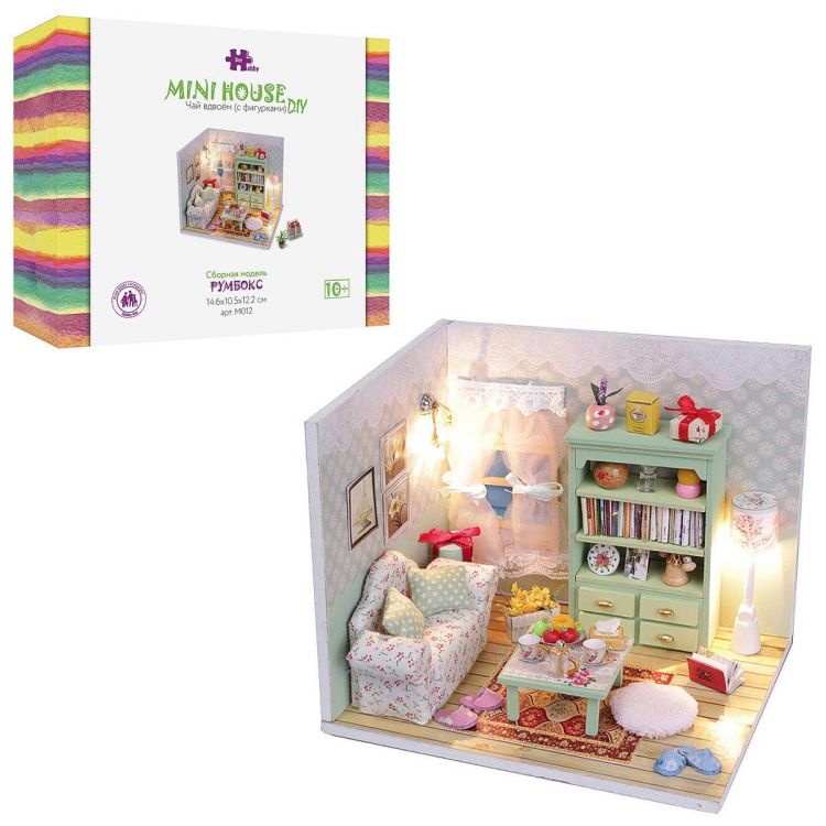 Hobby Day M012 Сборная модель Hobby Day Румбокс Mini house Чай вдвоём, с фигурками