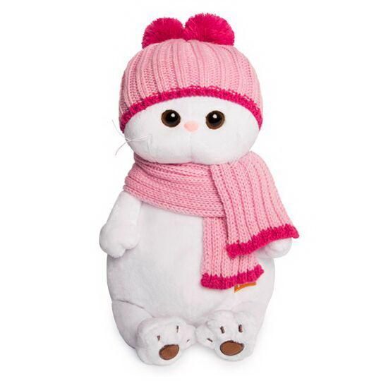 BUDI BASA LK24-022 Мягкая игрушка BUDI BASA Кошка Ли-Ли в розовой шапке с шарфом