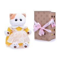 BUDI BASA LK24-016 Мягкая игрушка Кошечка Ли-Ли в желтом платье с передником, 24 см