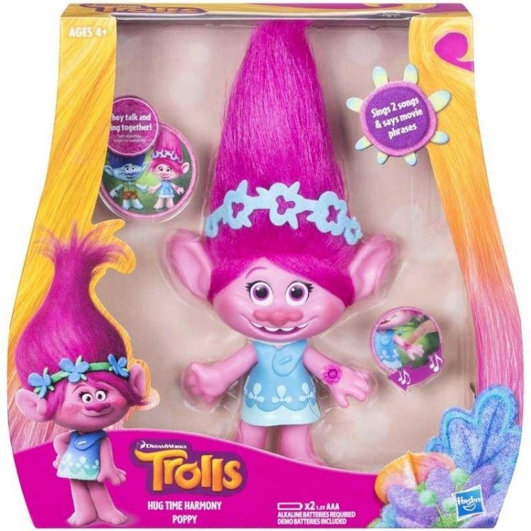 Hasbro C1308 Trolls Фигурка тролля среднего размера с музыкой, Розочка