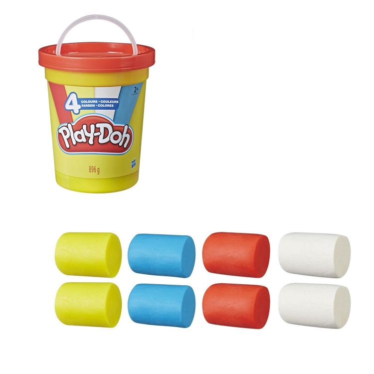 Hasbro E5207 Play-Doh Большая банка пластилина Плей до, 4 классических цвета