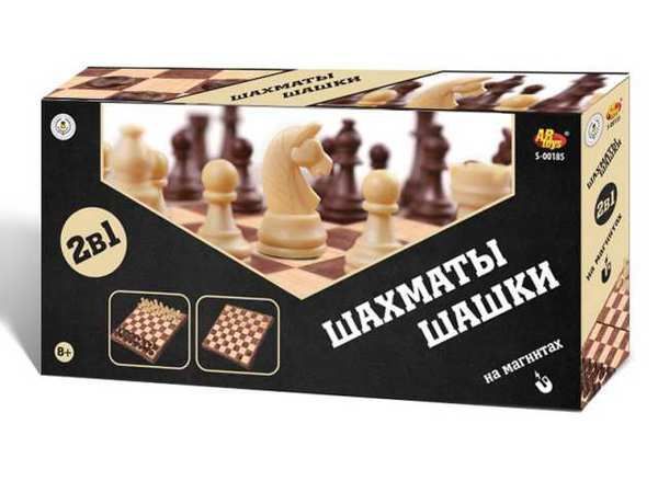 ABtoys S-00185 Шахматы магнитные и шашки 2 в 1