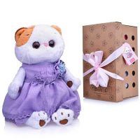 BUDI BASA LK24-026 Мягкая игрушка Кошечка Ли-Ли в лавандовом платье, 26 см