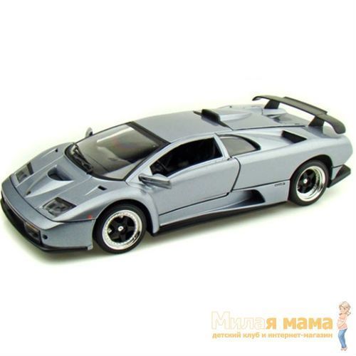Motormax 73168 Коллекционная модель машины Lamborghini Diablo GT, 1:18, серый металлик
