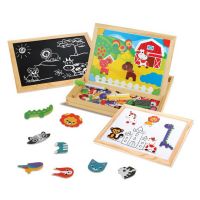 Mapacha 76839 Игровой набор Mapacha Бизи-чемоданчик Животные доска для рисования, меловая доска, фигурки на магнитах, 2 игровых фона, инструкция с готовыми играми